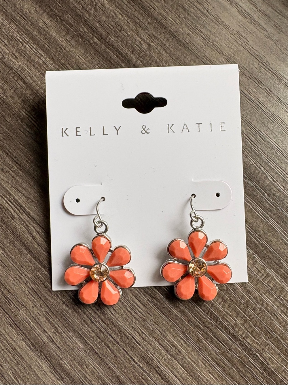 Kelly & Katie Coral Flower Drop Earrings